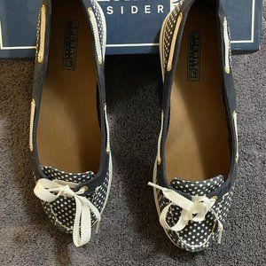 Sperry Top-Sider Boat Shoes In Navy Polka Dots